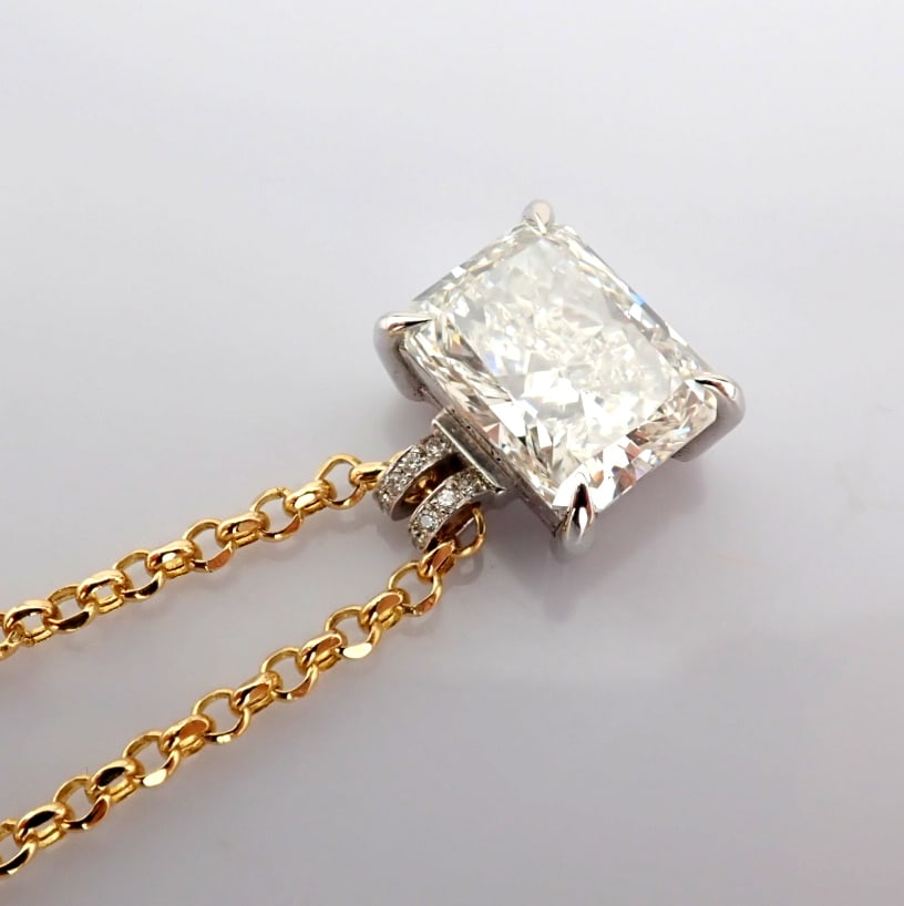 Radiant Cut Lab-Grown Diamond Necklace - 6.07 Total Carat (IGI Certified) - 7