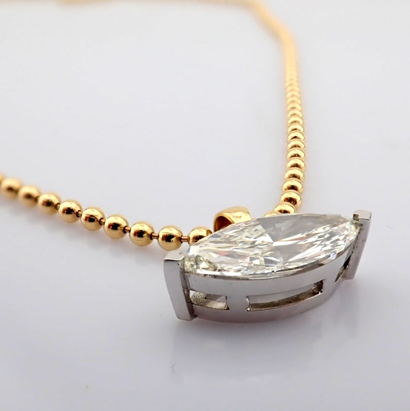 Marquise Cut Lab-Grown Diamond Necklace - 3.91 Total Carat (IGI Certified) - 4