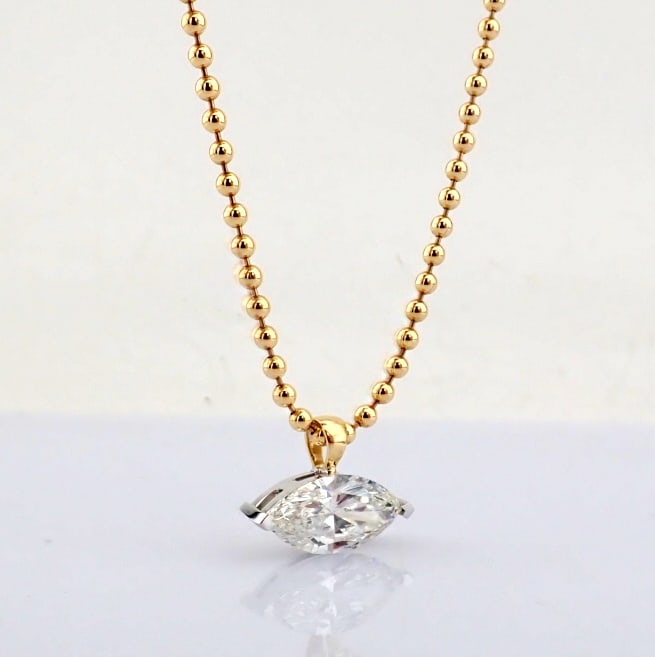 Marquise Cut Lab-Grown Diamond Necklace - 3.91 Total Carat (IGI Certified) - 7