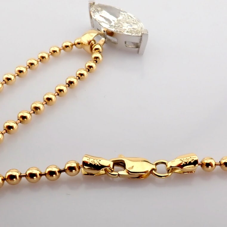 Marquise Cut Lab-Grown Diamond Necklace - 3.91 Total Carat (IGI Certified) - 8