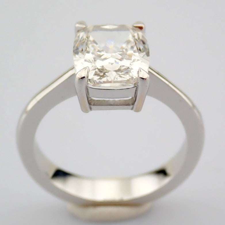 Cushion Cut Lab-Grown Diamond Ring - 3.05 Total Carat (IGI Certified) - 4