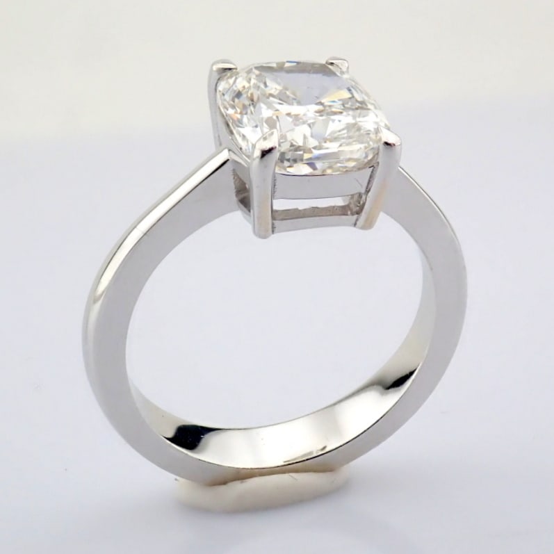 Cushion Cut Lab-Grown Diamond Ring - 3.05 Total Carat (IGI Certified) - 5