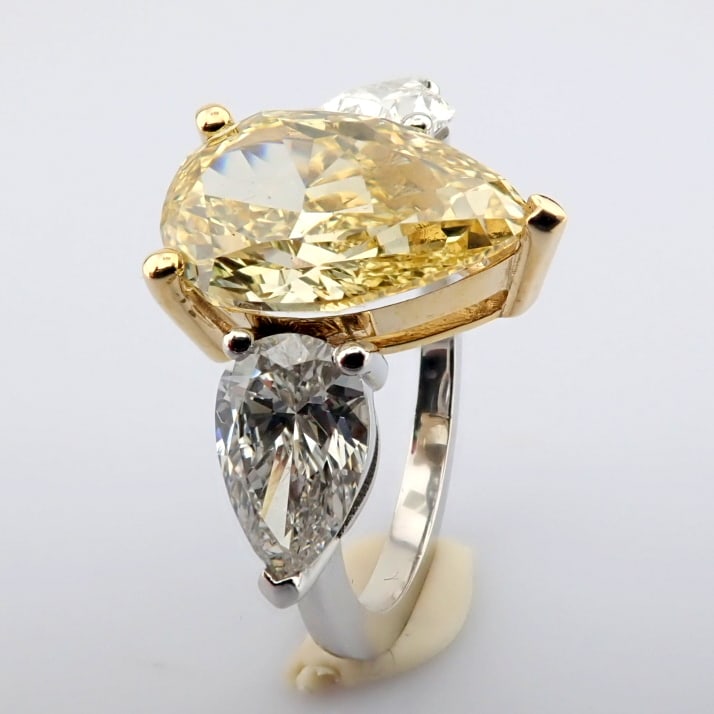 Pear Cut Lab-Grown Diamond Ring - 5.99 Total Carat (IGI Certified) - 2