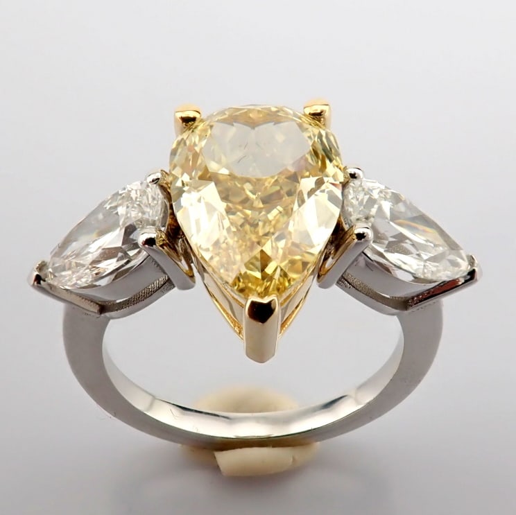 Pear Cut Lab-Grown Diamond Ring - 5.99 Total Carat (IGI Certified) - 3