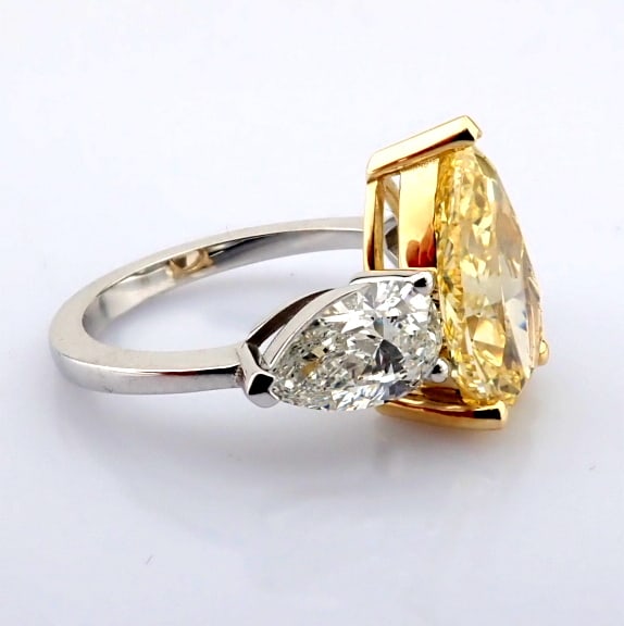 Pear Cut Lab-Grown Diamond Ring - 5.99 Total Carat (IGI Certified) - 5