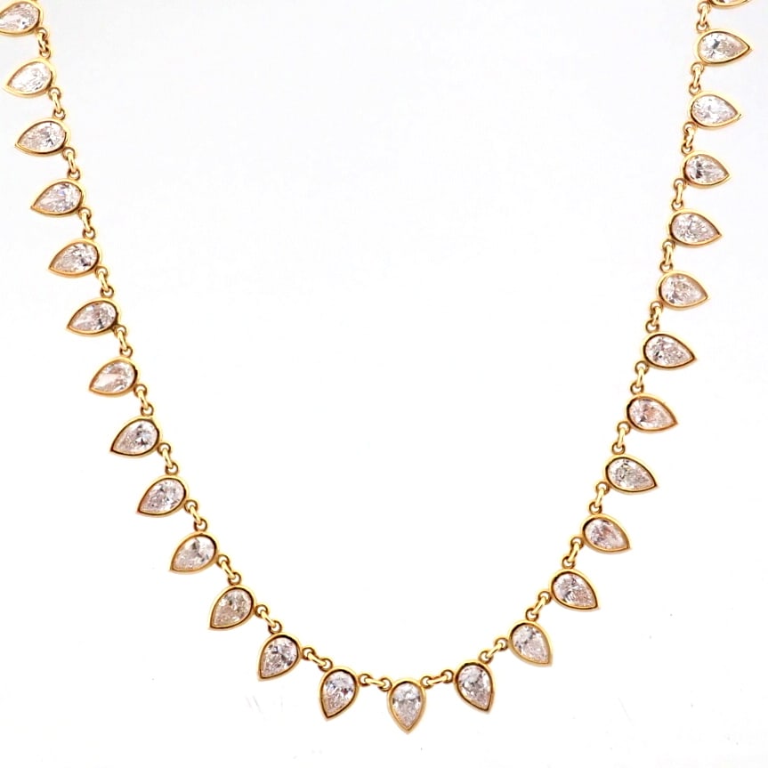 Pear Cut Lab-Grown Diamond Necklace - 7.01 Total Carat (MDI Certified) - 2