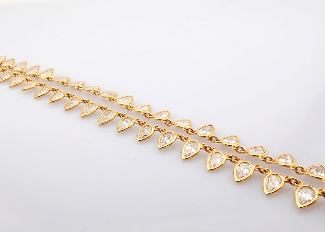 Pear Cut Lab-Grown Diamond Necklace - 7.01 Total Carat (MDI Certified) - 4