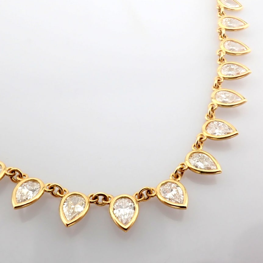 Pear Cut Lab-Grown Diamond Necklace - 7.01 Total Carat (MDI Certified) - 8