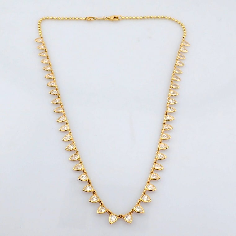 Pear Cut Lab-Grown Diamond Necklace - 7.01 Total Carat (MDI Certified) - 9
