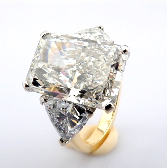 Radiant Cut Lab-Grown Diamond Ring - 10.82 Total Carat (IGI Certified) - 2