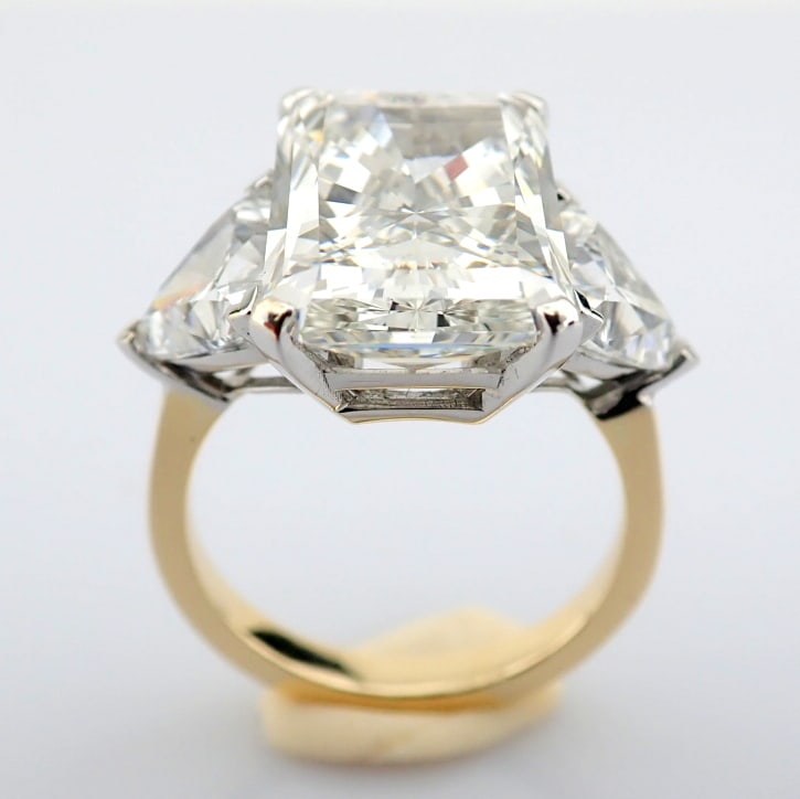 Radiant Cut Lab-Grown Diamond Ring - 10.82 Total Carat (IGI Certified) - 4