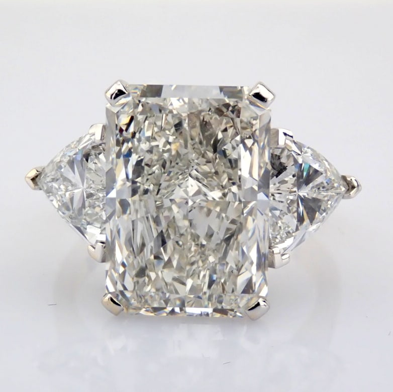Radiant Cut Lab-Grown Diamond Ring - 10.82 Total Carat (IGI Certified) - 5