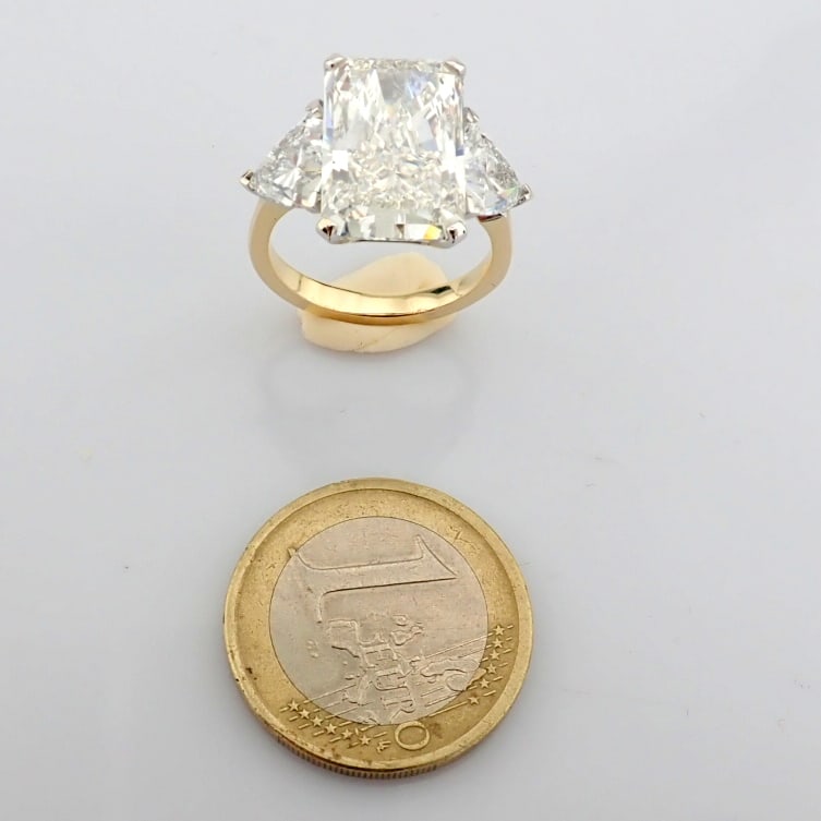 Radiant Cut Lab-Grown Diamond Ring - 10.82 Total Carat (IGI Certified) - 9