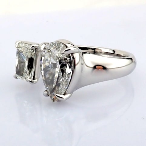 Pear Cut Lab-Grown Diamond Ring - 2.89 Total Carat (IGI Certified) - 3