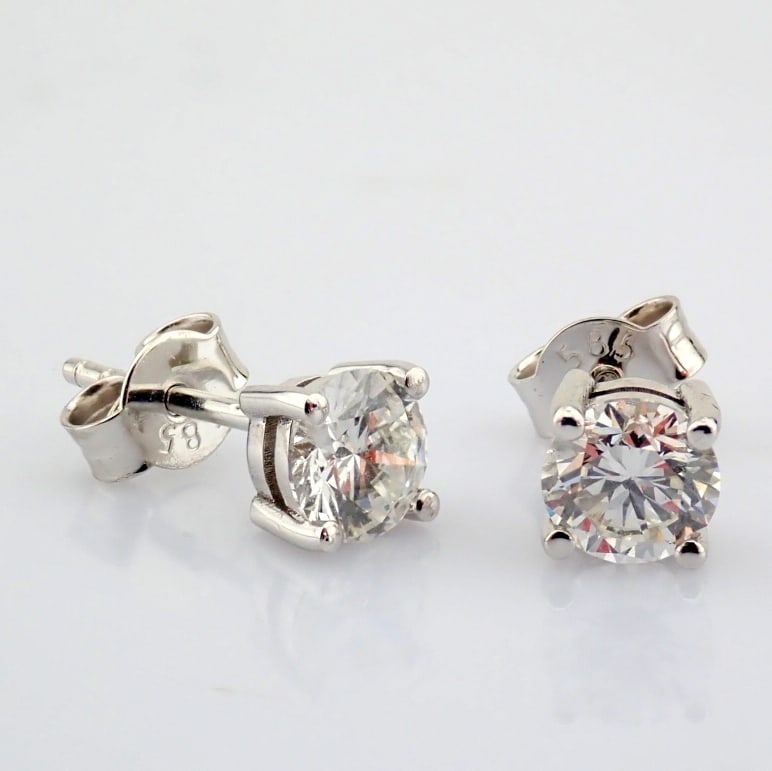Round Cut Lab-Grown Diamond Earring - 1.07 Total Carat (MDI Certified) - 3