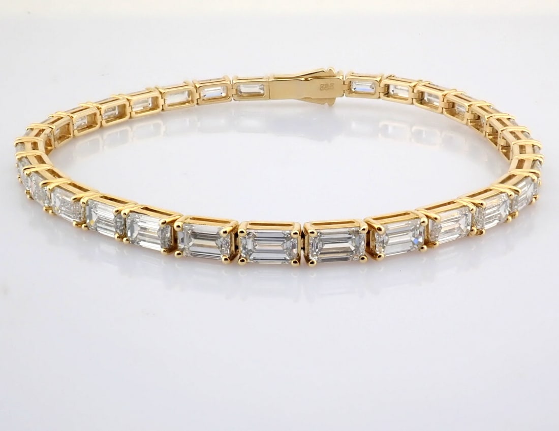 Emerald Cut Lab-Grown Diamond Tennis Bracelet - 10.16 Total Carat (MDI Certified) - 2