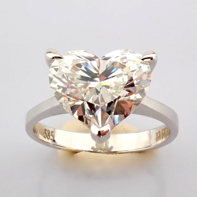 Heart Cut Lab-Grown Diamond Ring - 4.05 Total Carat (IGI Certified) - 2