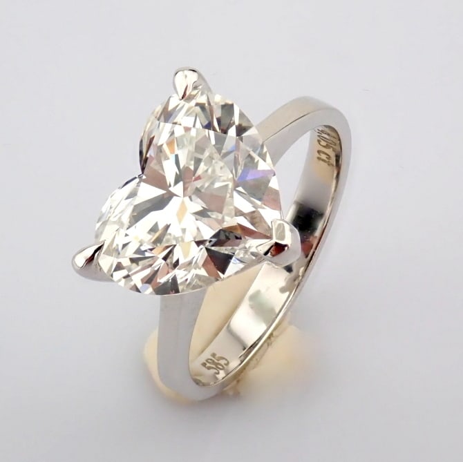Heart Cut Lab-Grown Diamond Ring - 4.05 Total Carat (IGI Certified) - 3