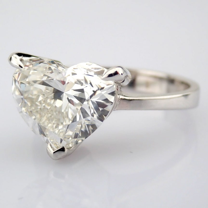 Heart Cut Lab-Grown Diamond Ring - 4.05 Total Carat (IGI Certified) - 4