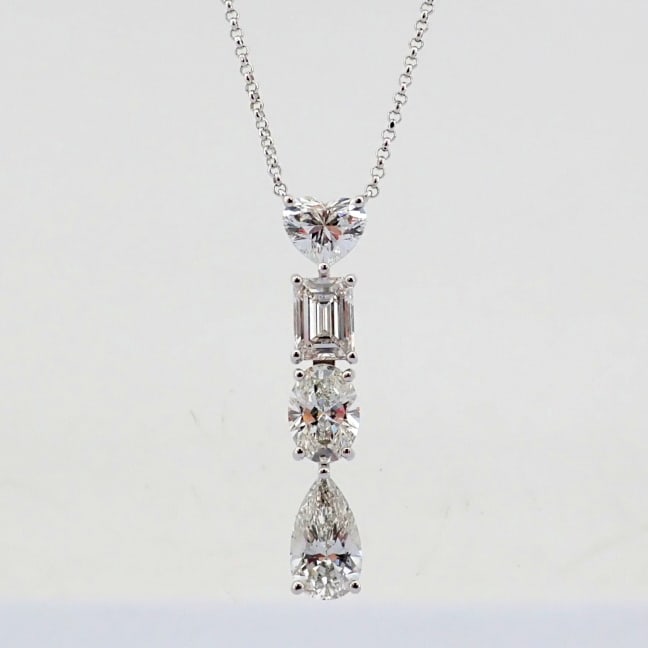 Emerald Cut Lab-Grown Diamond Necklace - 4.4 Total Carat (IGI Certified) - 3