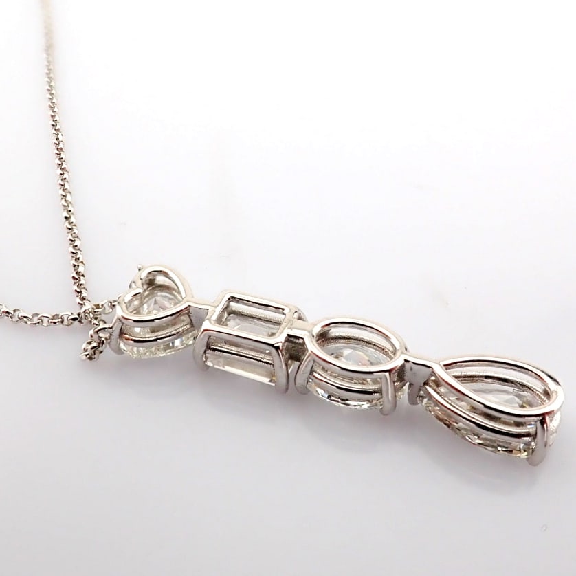 Emerald Cut Lab-Grown Diamond Necklace - 4.4 Total Carat (IGI Certified) - 5