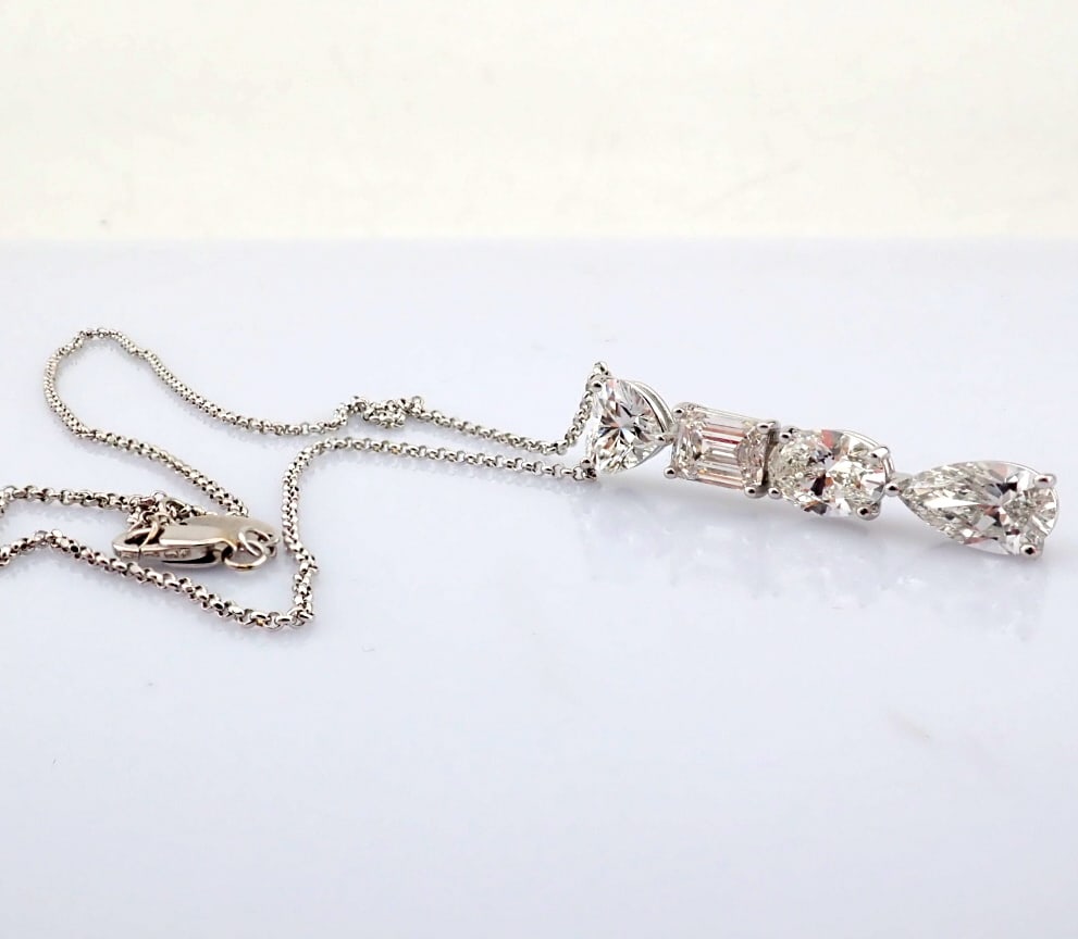 Emerald Cut Lab-Grown Diamond Necklace - 4.4 Total Carat (IGI Certified) - 7