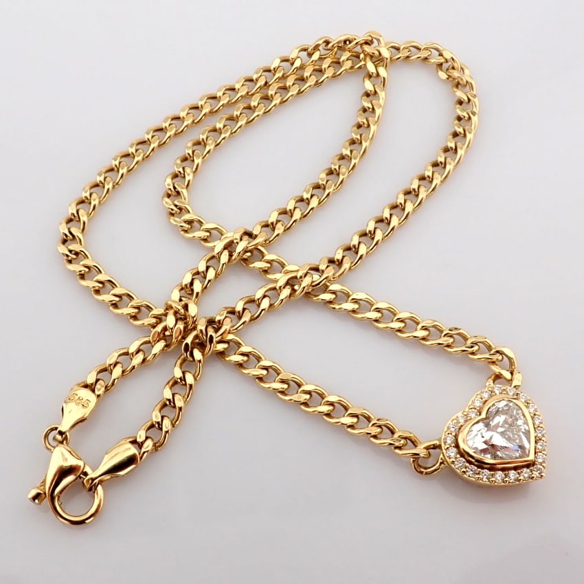 Heart Cut Lab-Grown Diamond Necklace - 1.76 Total Carat (IGI Certified) - 2