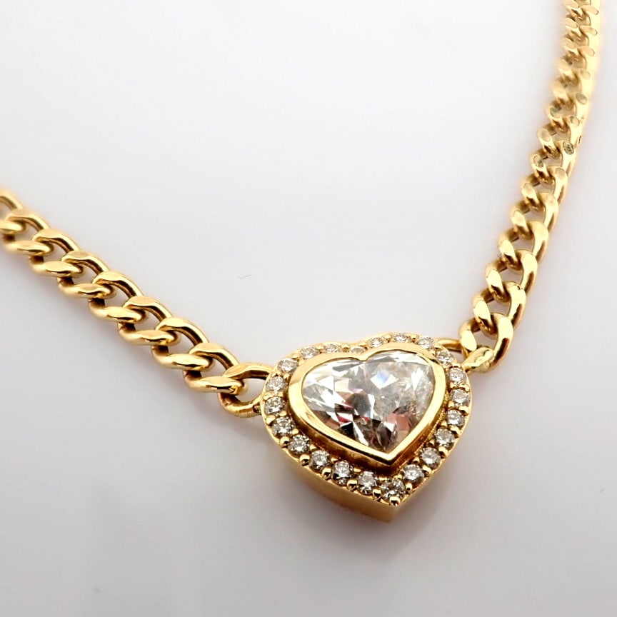 Heart Cut Lab-Grown Diamond Necklace - 1.76 Total Carat (IGI Certified) - 3