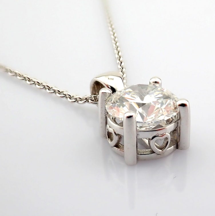 Round Cut Lab-Grown Diamond Necklace - 2.08 Total Carat (IGI Certified) - 2