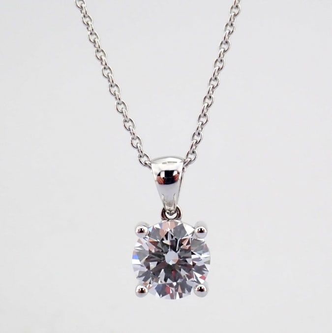 Round Cut Lab-Grown Diamond Necklace - 2.08 Total Carat (IGI Certified) - 3