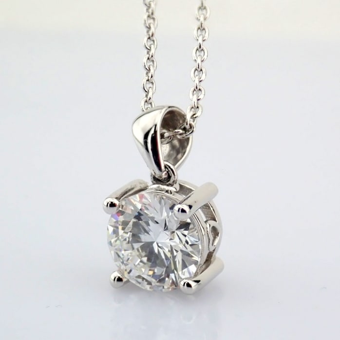 Round Cut Lab-Grown Diamond Necklace - 2.08 Total Carat (IGI Certified) - 4