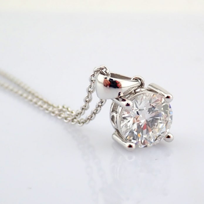 Round Cut Lab-Grown Diamond Necklace - 2.08 Total Carat (IGI Certified) - 6