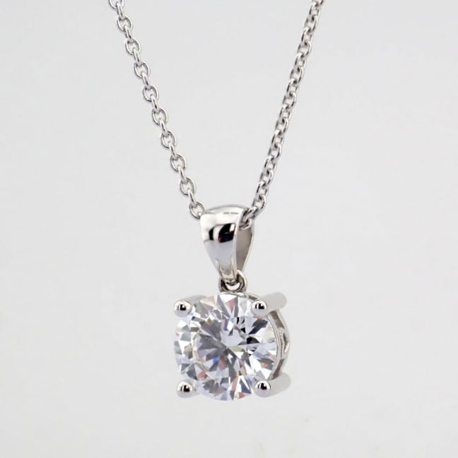 Round Cut Lab-Grown Diamond Necklace - 2.08 Total Carat (IGI Certified) - 7