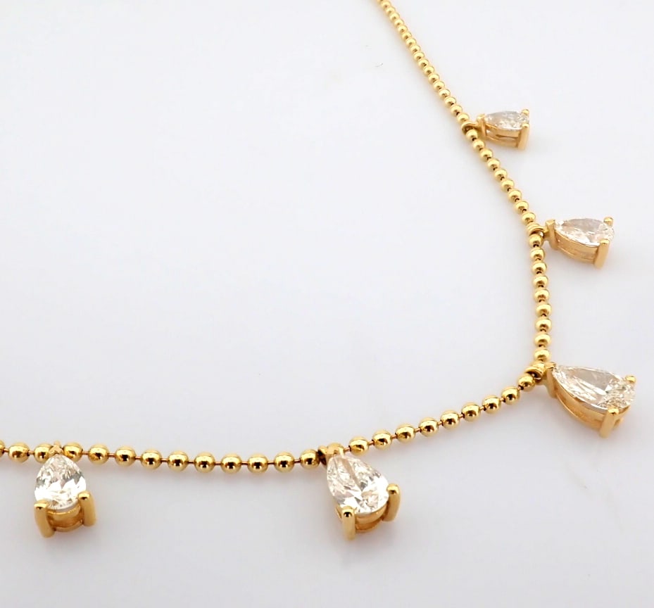 Pear Cut Lab-Grown Diamond Necklace - 3.31 Total Carat (MDI Certified) - 2