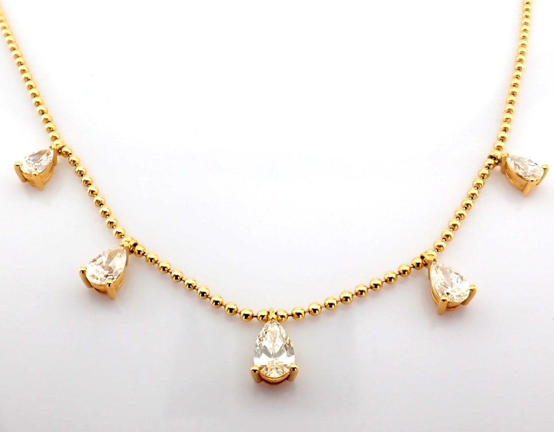 Pear Cut Lab-Grown Diamond Necklace - 3.31 Total Carat (MDI Certified) - 4