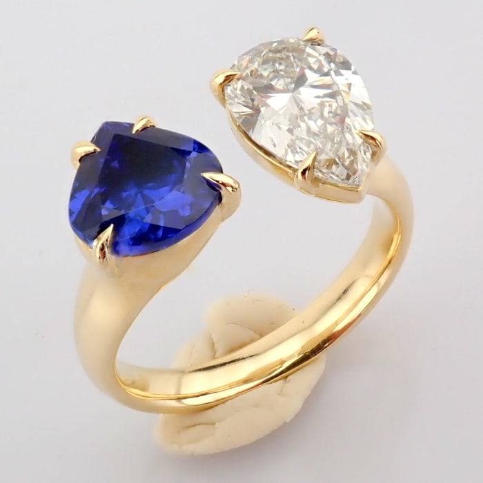 Pear Cut Lab-Grown Diamond Ring - 3.65 Total Carat (IGI Certified) - 2
