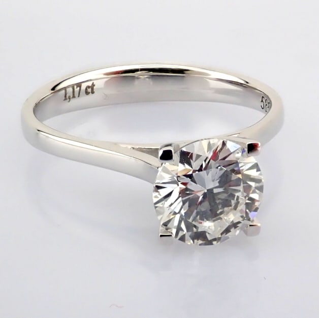 Round Cut Lab-Grown Diamond Ring - 1.17 Total Carat (IGI Certified) - 3