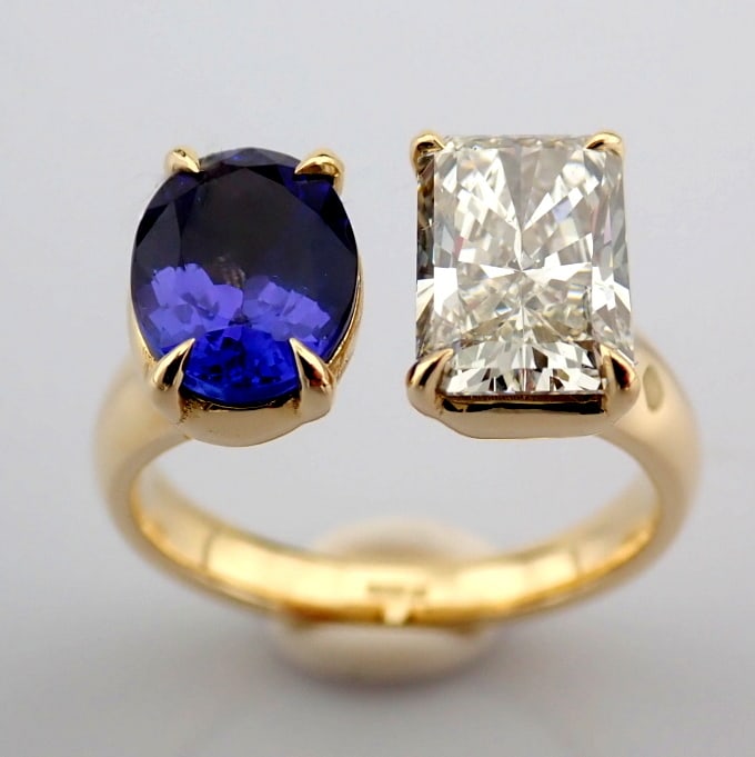 Radiant Cut Lab-Grown Diamond Ring - 3.61 Total Carat (IGI Certified) - 2