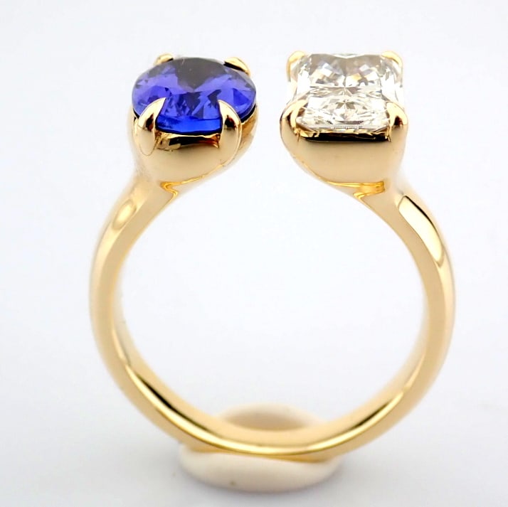 Radiant Cut Lab-Grown Diamond Ring - 3.61 Total Carat (IGI Certified) - 4