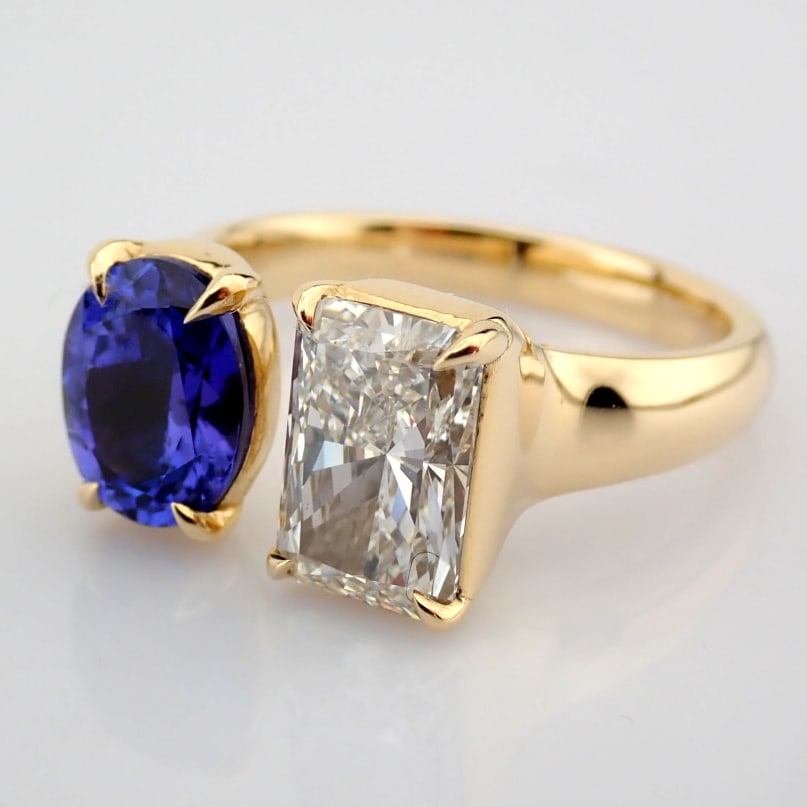 Radiant Cut Lab-Grown Diamond Ring - 3.61 Total Carat (IGI Certified) - 5