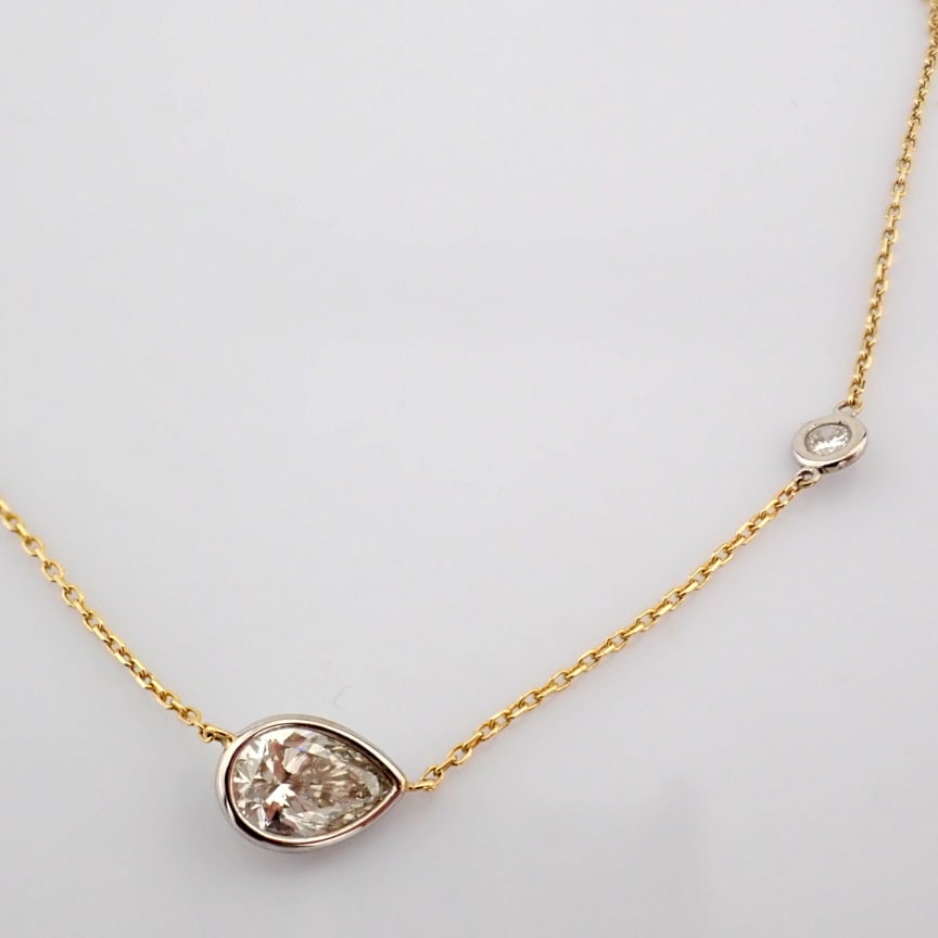 Pear Cut Lab-Grown Diamond Necklace - 1.07 Total Carat (IGI Certified) - 2