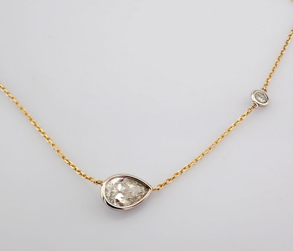 Pear Cut Lab-Grown Diamond Necklace - 1.07 Total Carat (IGI Certified) - 3