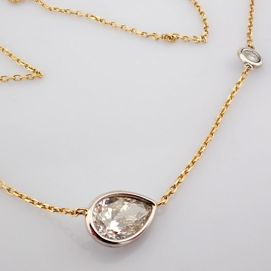 Pear Cut Lab-Grown Diamond Necklace - 1.07 Total Carat (IGI Certified) - 4