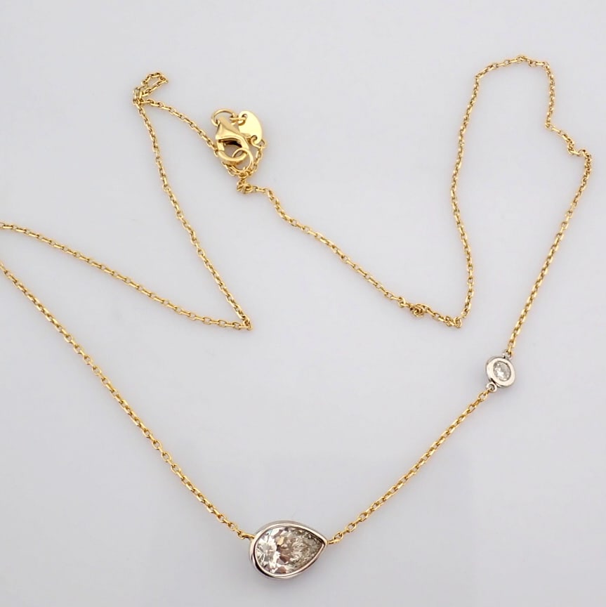 Pear Cut Lab-Grown Diamond Necklace - 1.07 Total Carat (IGI Certified) - 5