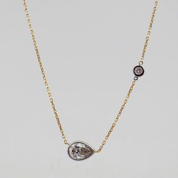 Pear Cut Lab-Grown Diamond Necklace - 1.07 Total Carat (IGI Certified) - 7