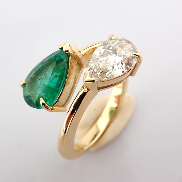Pear Cut Lab-Grown Diamond Ring - 3.29 Total Carat (IGI Certified) - 2