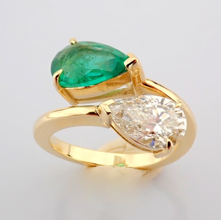 Pear Cut Lab-Grown Diamond Ring - 3.29 Total Carat (IGI Certified) - 5