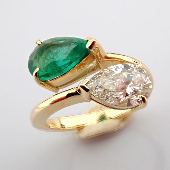 Pear Cut Lab-Grown Diamond Ring - 3.29 Total Carat (IGI Certified) - 7
