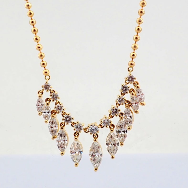 Marquise Cut Lab-Grown Diamond Necklace - 6.33 Total Carat (MDI Certified) - 4