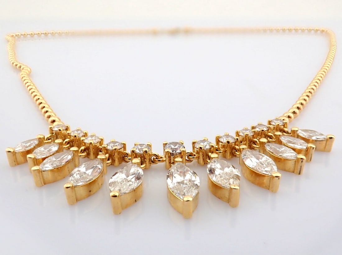 Marquise Cut Lab-Grown Diamond Necklace - 6.33 Total Carat (MDI Certified) - 7